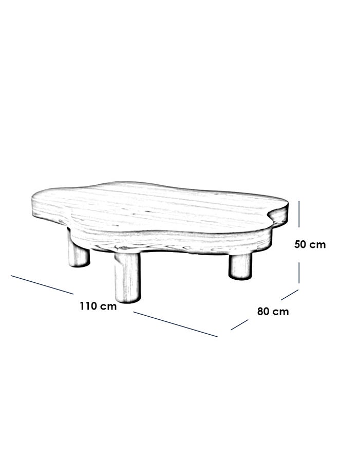 هومزمارت طاولة قهوة خشب طبيعي و ام دي اف اسود - 110×80×50 سم - Image 2