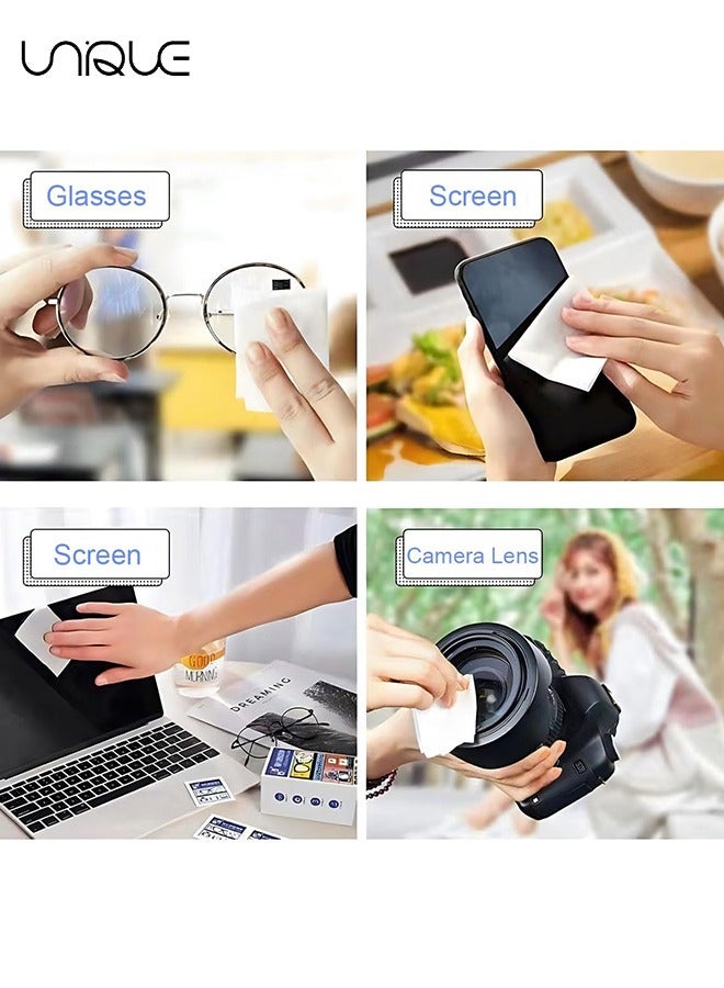 100 Pack Anti Fog Wipes for Glasses, Individually Wrapped Lens - for Laptop Screens, Optical Lens, Goggles, Smart Phone Screens and Watch Screens