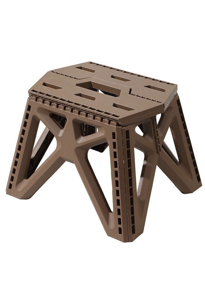 Arabest Portable Folding Stool More Sturdy Collapsible Telescoping Foldable Camping Stool for Adults for Outdoor Fishing Hiking Gardening Travel BBQ Brown 31 x 27 x 23.5 cm - Image 1