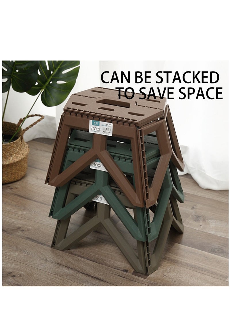 Arabest Portable Folding Stool More Sturdy Collapsible Telescoping Foldable Camping Stool for Adults for Outdoor Fishing Hiking Gardening Travel BBQ Brown 31 x 27 x 23.5 cm - Image 2