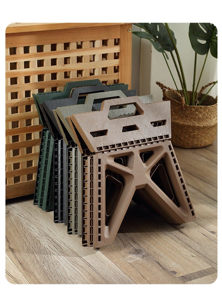 Arabest Portable Folding Stool More Sturdy Collapsible Telescoping Foldable Camping Stool for Adults for Outdoor Fishing Hiking Gardening Travel BBQ Brown 31 x 27 x 23.5 cm - Image 4