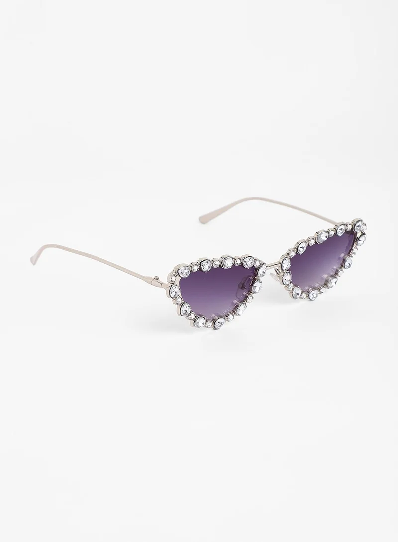 صوص هاوت The Swirl Rectangular Sunglasses - Midnight Black