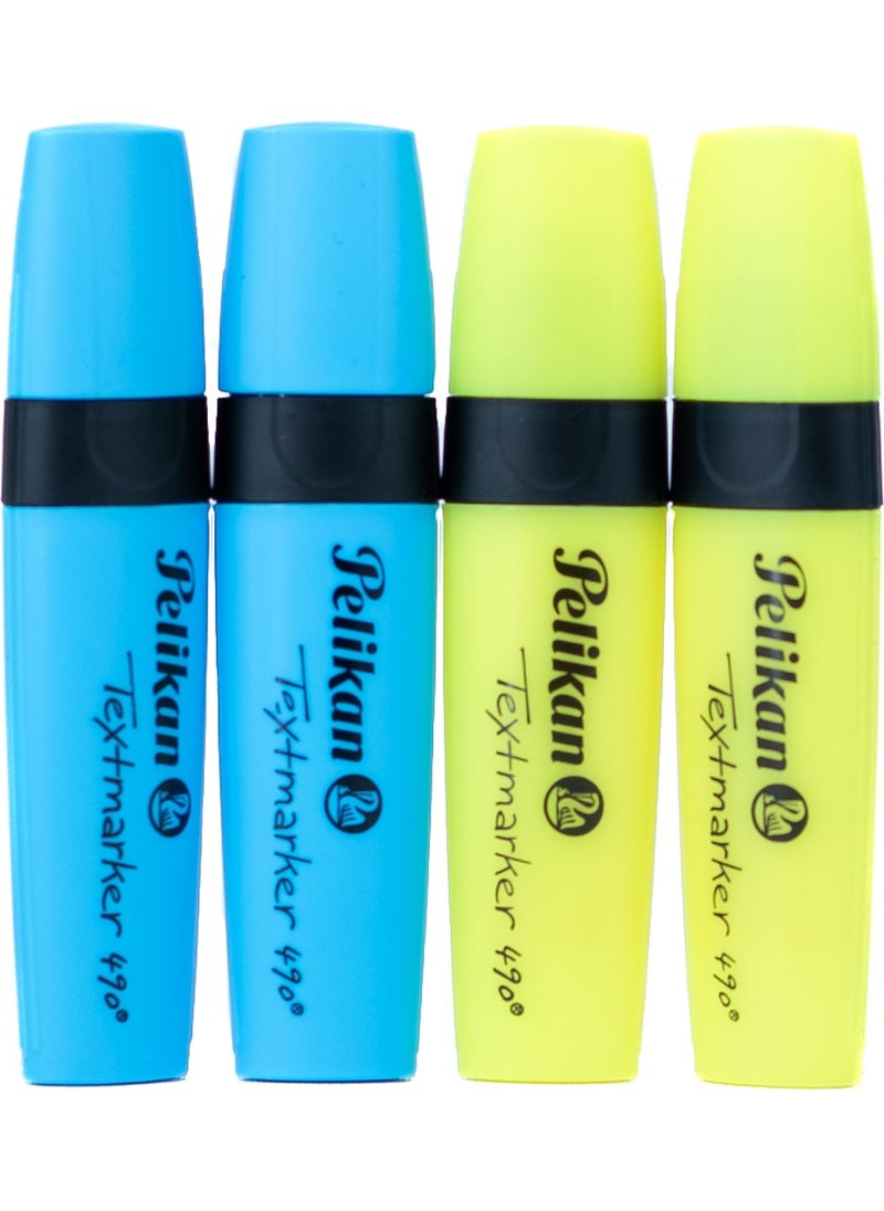 Pelikan Stylish Highlighter Pen Refillable Pastel Colored Practical Useful High Permanence Comfortable Design 4 Pieces  - Image 1