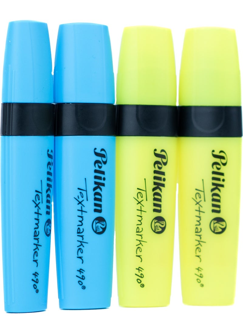 Pelikan Stylish Highlighter Pen Refillable Pastel Colored Practical Useful High Permanence Comfortable Design 4 Pieces  - Image 2