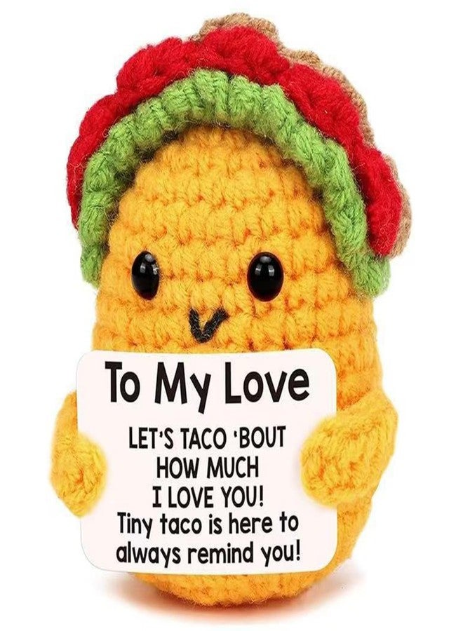 BharatBazaar Crochet Toys, Valentine's Day Gift, Gifts for Her Him Loved One, Positive Crochet Animals Handmade Taco, Valentine's Day Gift for Girlfriend Women Men Couples Wife Husband - Image 1