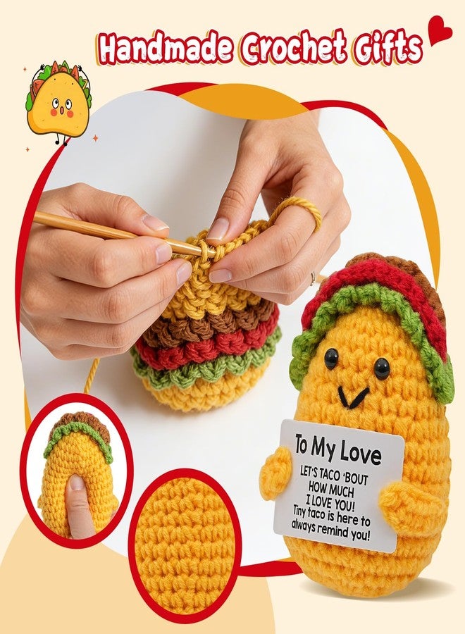 BharatBazaar Crochet Toys, Valentine's Day Gift, Gifts for Her Him Loved One, Positive Crochet Animals Handmade Taco, Valentine's Day Gift for Girlfriend Women Men Couples Wife Husband - Image 5
