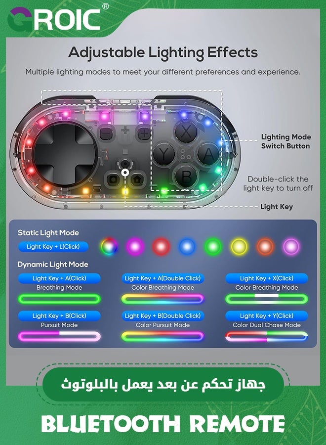 GROIC Wireless Bluetooth Controller for Anki Remote Mac with 2 Pcs Gaming Finger Sleeves, Gamepad Sized Mini Controller for Switch-Windows-Android-MacOS with Cable and Strap  - Image 3
