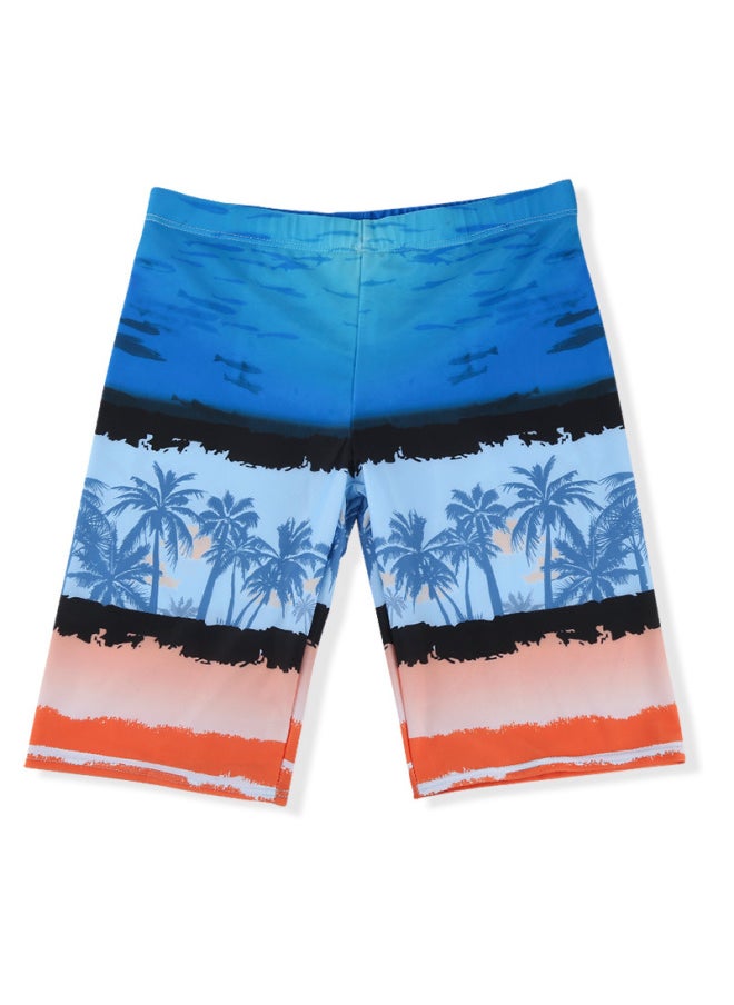 Generic - Beach Pants Men's Quick-drying Loose Launchable Swimming Trunks Large Size Men's Anti-embarrassment Seaside Holiday Five-point Swimming Trunks-Color:Blue Seaside Coconut Tree -5- - Image 1