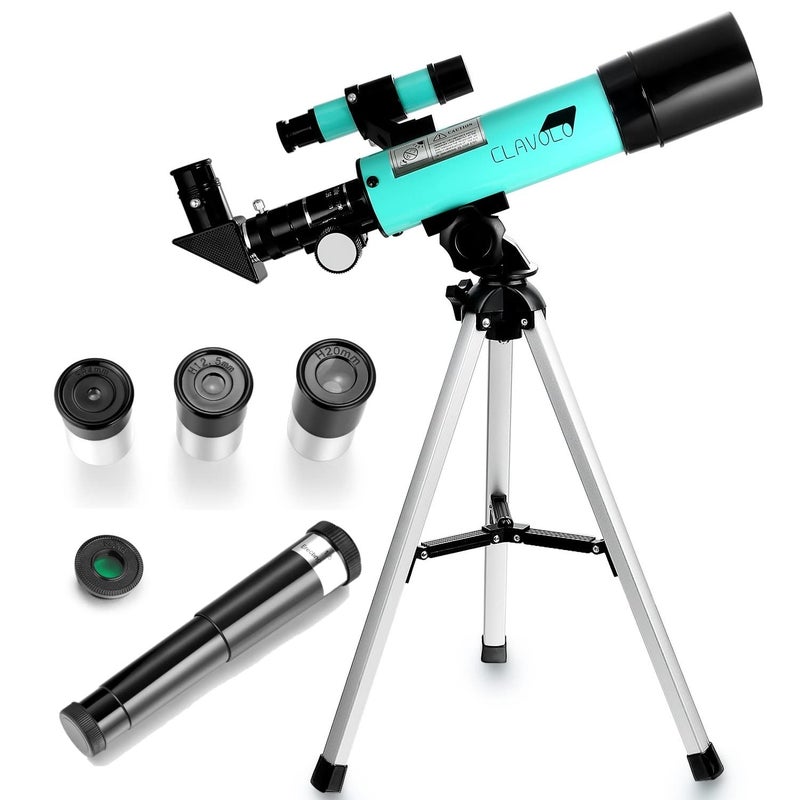 CLAVOLO Refractor Telescope with Finder Scope for Kids Astronomy Beginners Travel Telescope with 3 Eyepieces Magnification 18X 135X - Image 2