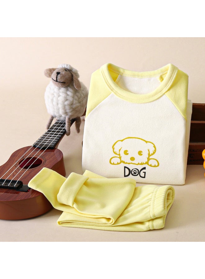 Children's Underwear Suit Velvet Warm Autumn New Style Home Clothes Boys' Pajamas Girls' Baby Children's Clothing Category A