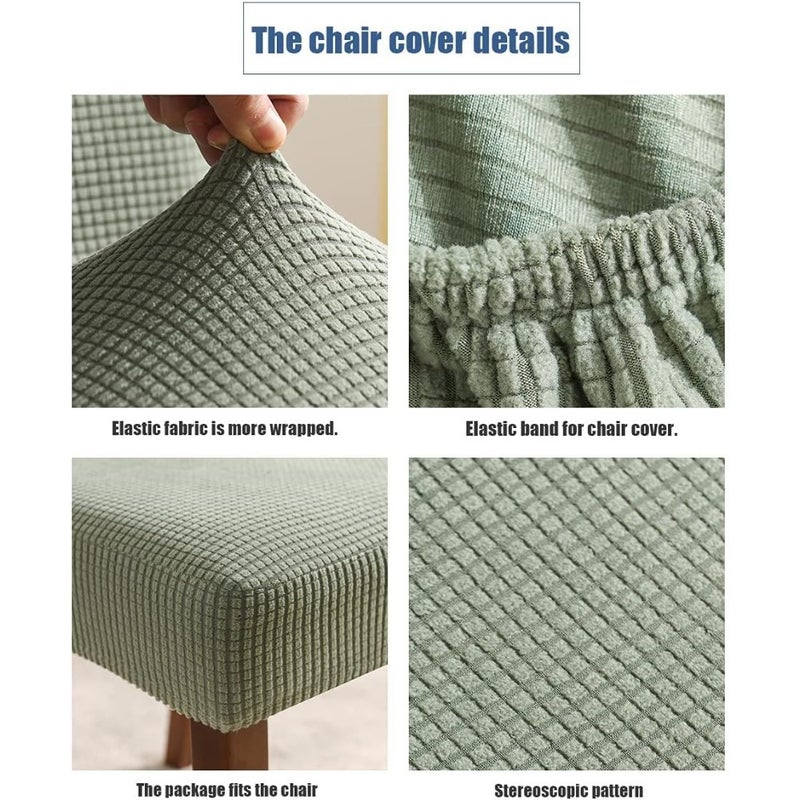Stretch Chair Covers for Dining Room Set of 6, Dining Room Chair Covers for Home Decor, Removable Dining Chair Cover Non-Slip Kitchen Chair Cover 6 Pack - Image 3