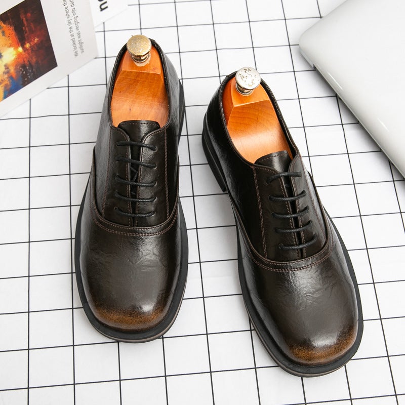 Color Polished Men'S Leather Shoes Pointed Toe British Style Derby Shoes Casual Business Formal Wear Large Size Groom'S Wedding - Image 2