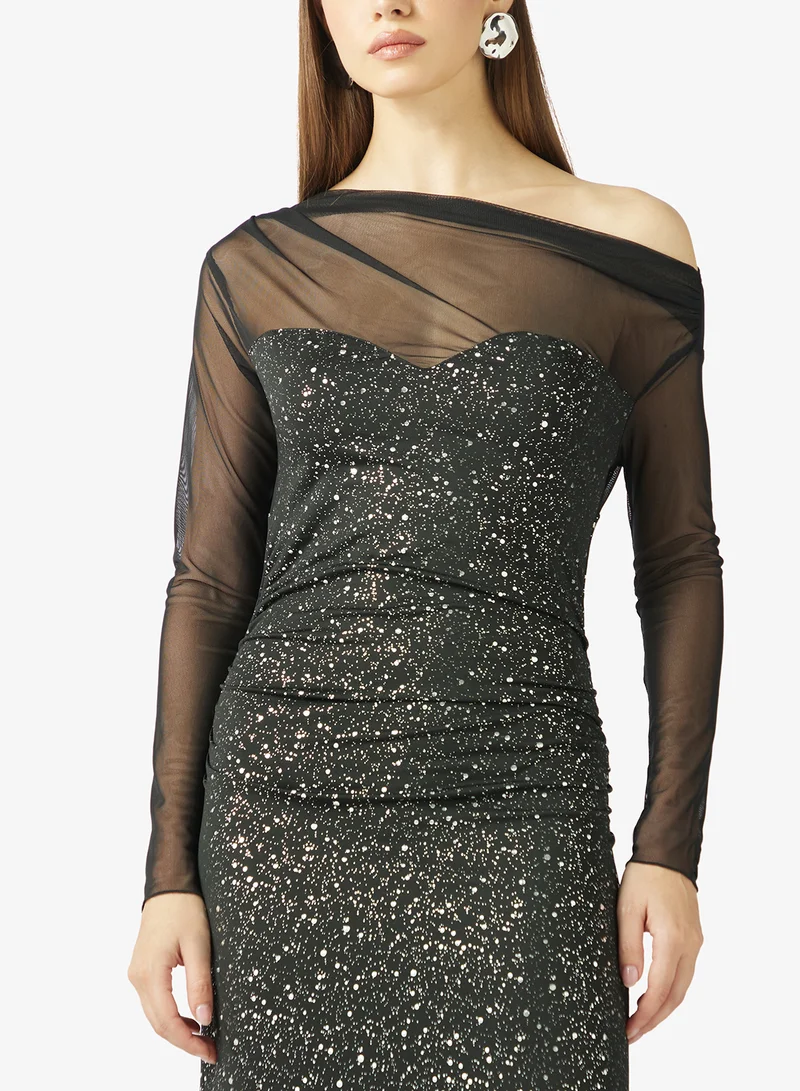 Ella Limited Edition  Off Shoulder Shimmer Dress for Women | Best Price UAE