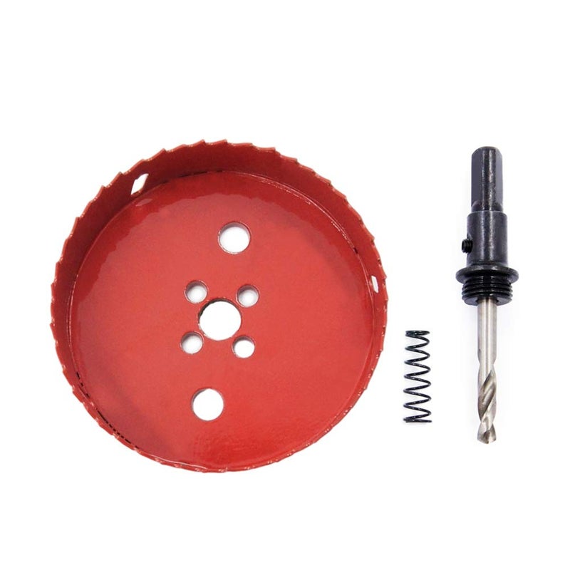 Laiwei Hole Saw Drill Bit HSS Hole Cutter with Arbor for Wood,PVC Board and Plasterboard(4-5/16"(110mm Hole Saw)) - Image 3