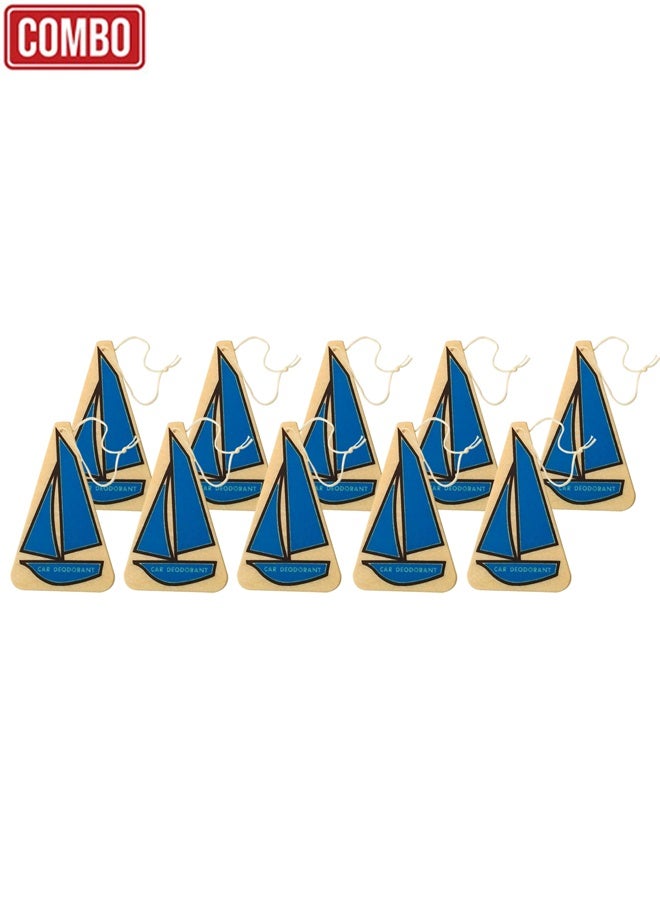 BAGUS Hanging Car Deodorant Air Freshener 10 Pcs Fiber Paper Odor Eliminator for Car Interior Home Office Bedroom Living Space Eco Friendly Non Toxic Gas Free Long Lasting Fresh Scent Rear View Mirror Hanging Freshener - Image 1