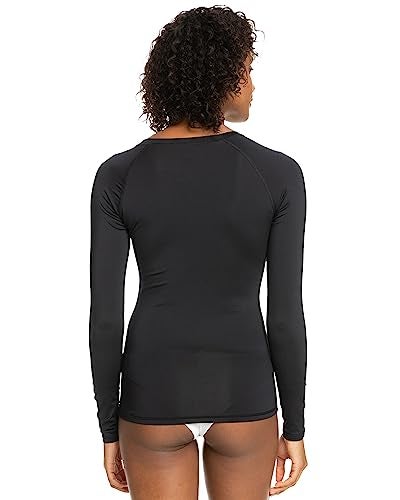 Roxy Womens Essential Long Sleeve Zipup Rashguard UPF 50 QuickDry Stretch Fit Rash Guard Swim Shirt Anthracite Large - Image 3