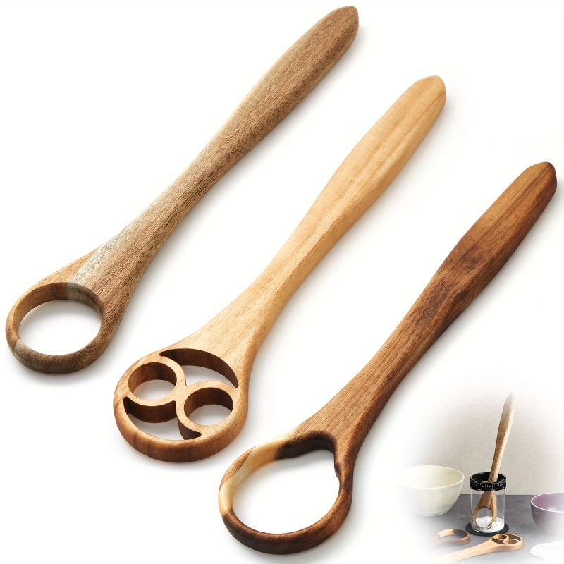 3 Pcs 13 Inch Wooden Dough Mixer For Bread Baking Yeast Mixing Tool - Image 1