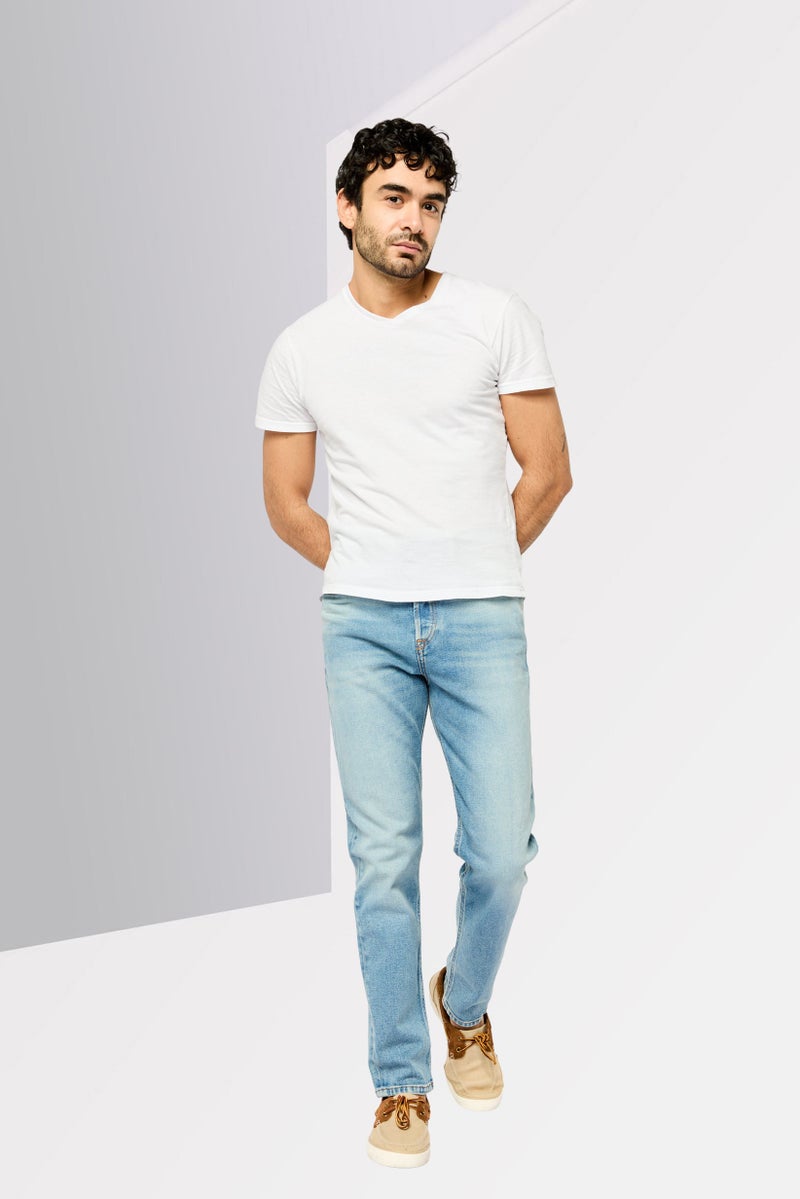 DIESEL جينز رجالي 2005 د-فاينينغ بقصة عادية مغسول وقابل للتمدد، أزرق فاتح - Image 2