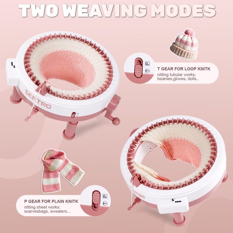 SENTRO Upgraded 48 Needle Knitting Machine, Circle Knit Loom Machine with Row Counter and Hand Crank,Crochet Knitting Loom Machine for Beginners and Seasoned Knitters - Image 5