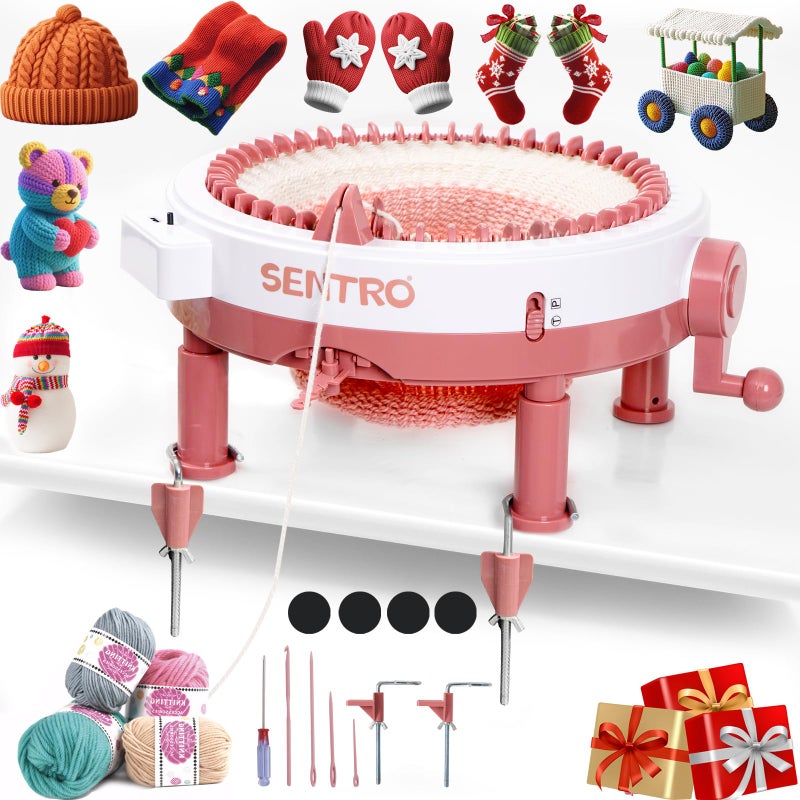 SENTRO Upgraded 48 Needle Knitting Machine, Circle Knit Loom Machine with Row Counter and Hand Crank,Crochet Knitting Loom Machine for Beginners and Seasoned Knitters - Image 1