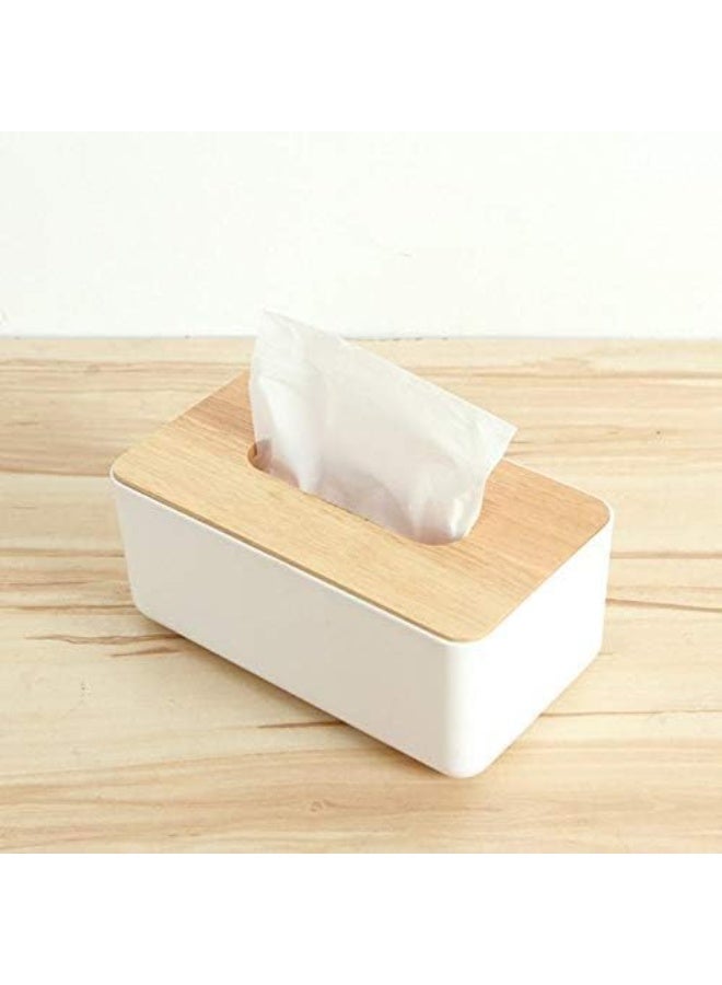 Acrylic Tissue Box With Wooden Top - Image 2