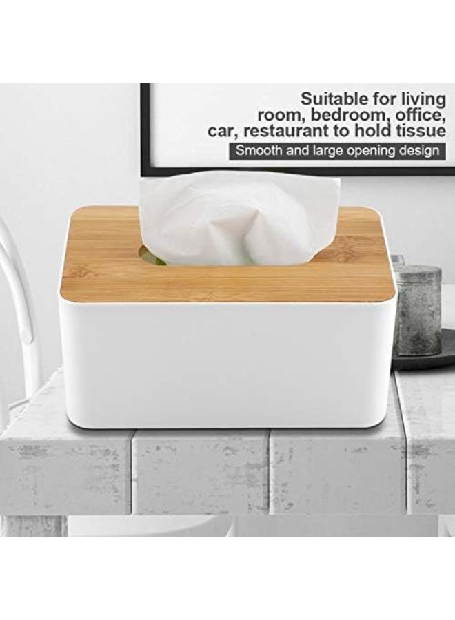 Acrylic Tissue Box With Wooden Top - Image 1