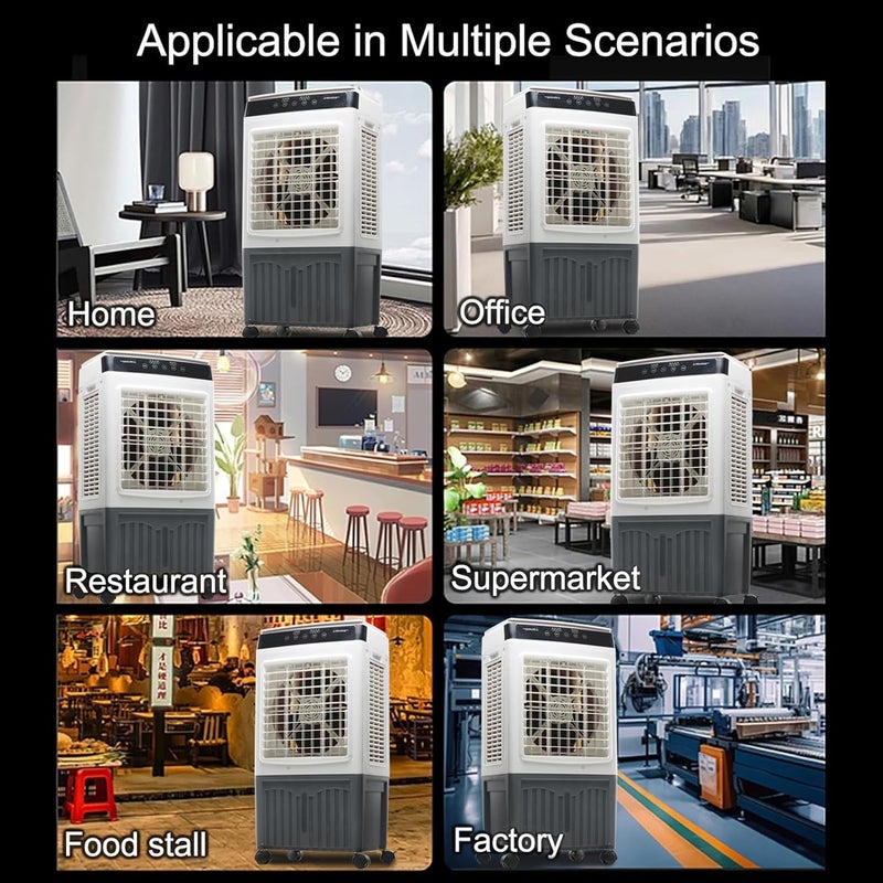 TDOO Portable Evaporative Cooler, Swamp Air Conditioner with 40L Tank, 120° Oscillation, 3 Speeds & Remote Control Air Cooler for Large Room, Garage, Yard, Commercial Use - Image 5