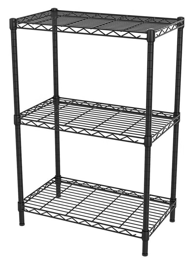بلومنغ تايم رف تخزين بإطار فولاذي قابل للتعديل من 3 طبقات ، منظم مكتب المطبخ ، رف شديد التحمل ، أسود - Image 2