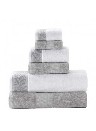 Modern Threads 600 GSM 6-Piece Towel Set with Filgree Jacquard Border, Silver - pzsku/Z2011FF82B12AE1BA3F4EZ/45/_/1728453715/f82e2317-17a1-47a9-b2da-752cefc6e4f7