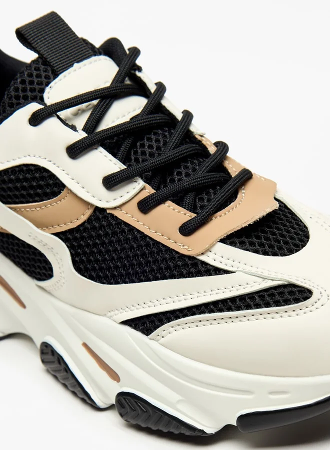 سيليست Women's Monotone Low Ankle Sneakers with Lace-Up Closure