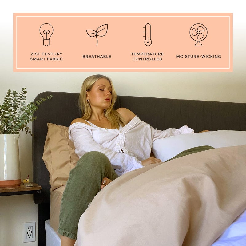 PeachSkinSheets مجموعة ورقة Mocha Light Peachskinsha - مستوى 1500TC من النعومة - أوراق تبريد ناعمة إضافية للنوم الساخن والتعرق الليلي - XL بالحجم الكامل  - Image 3