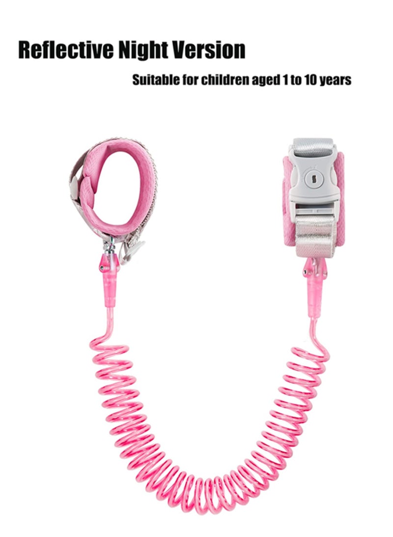 Mr. Penda 1.5m Toddler Leash, Kid Leash Anti Lost Wrist Link with Key Lock, Upgraded Baby Leash with Safety Wristband Rope for Babies Toddlers Child Kids (Pink) - Image 2