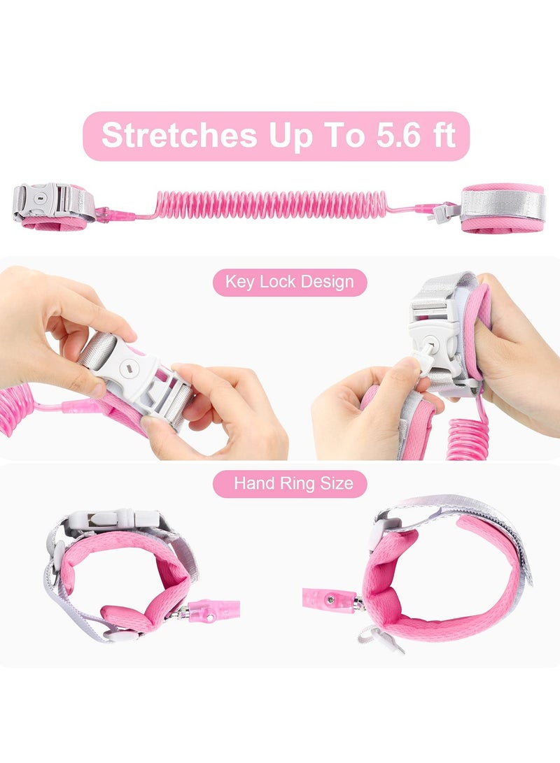 Mr. Penda 1.5m Toddler Leash, Kid Leash Anti Lost Wrist Link with Key Lock, Upgraded Baby Leash with Safety Wristband Rope for Babies Toddlers Child Kids (Pink) - Image 5