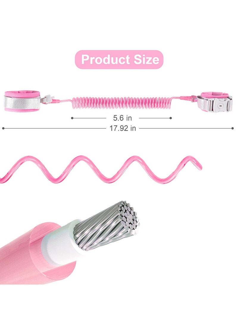 Mr. Penda 1.5m Toddler Leash, Kid Leash Anti Lost Wrist Link with Key Lock, Upgraded Baby Leash with Safety Wristband Rope for Babies Toddlers Child Kids (Pink) - Image 4