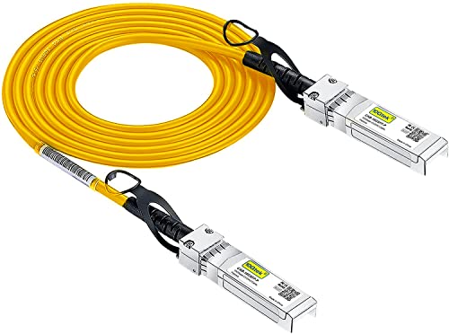 10Gtek [Yellow Colored 10G SFP+ DAC Cable - Twinax SFP Cable for Cisco SFP-H10GB-CU1M, Meraki MA-CBL-TA-1M, Ubiquiti UniFi, D-Link, Fortinet, Supermicro, Netgear, 1-Meter(3.3ft) - Image 4