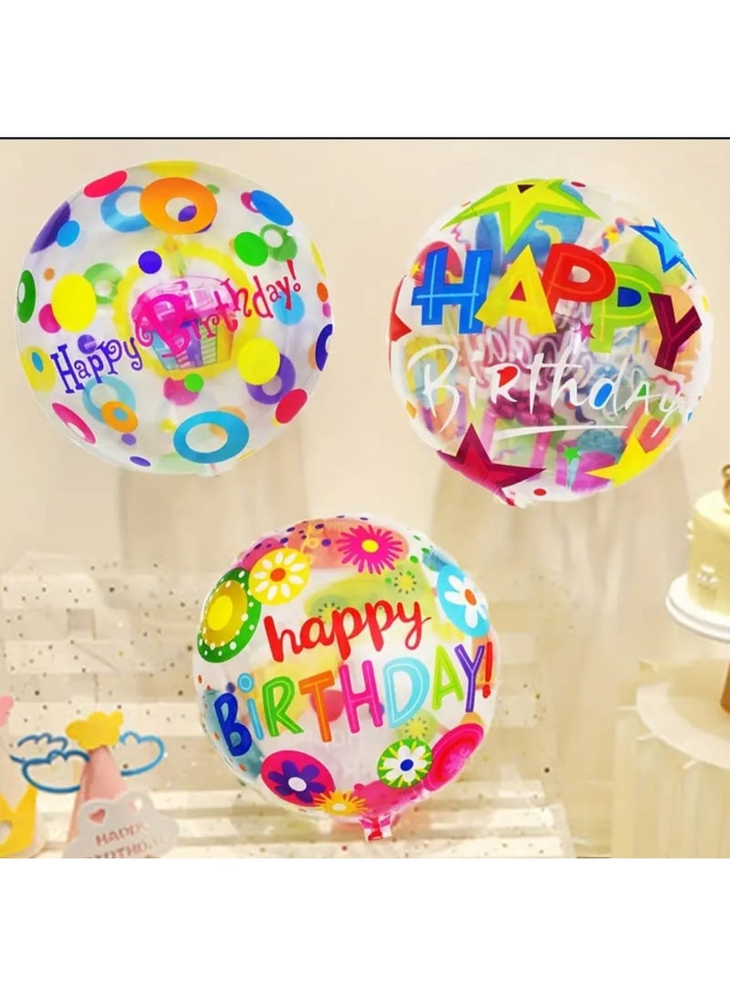 LDQ 10pcs 18-Inch Round Happy Birthday Foil Balloons – Vibrant Mixed Colors, Durable Aluminum, Easy to Inflate & Deflate, Perfect for Birthday Parties & Celebrations - Image 3
