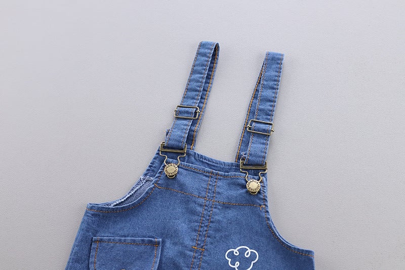 Infant Baby Boys & Girls Summer Cartoon Casual Suspender Shorts Two-piece Set - Image 4