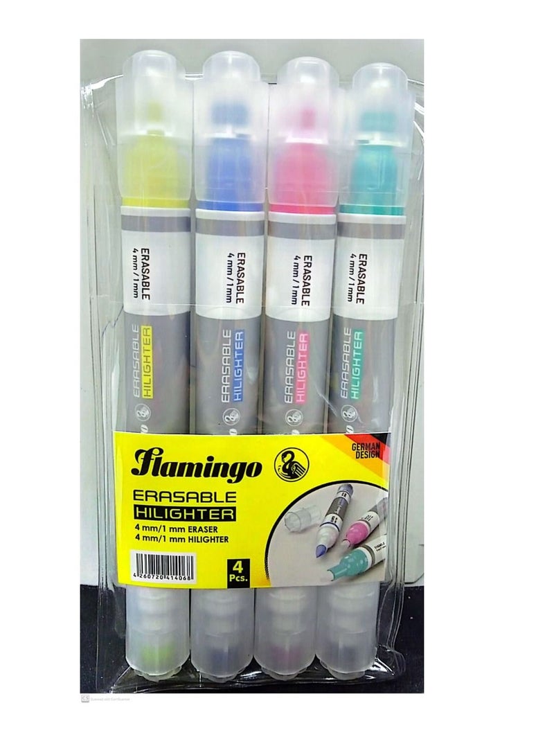 Flamingo 4Pieces Twin Sided Erasable Hilighter - Image 2