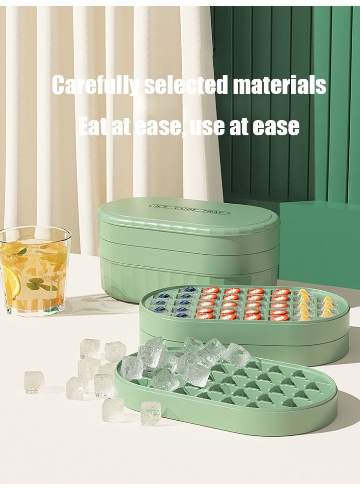 Daigiit Ice Cube Tray /Soft Bottom 72 Grid/Double Layer Set/With Ice Shovel/Green - Image 3
