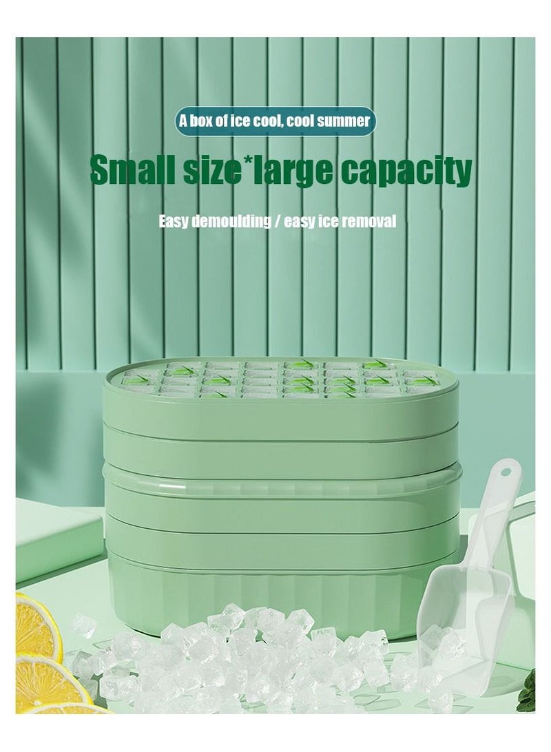 Daigiit Ice Cube Tray /Soft Bottom 72 Grid/Double Layer Set/With Ice Shovel/Green - Image 2