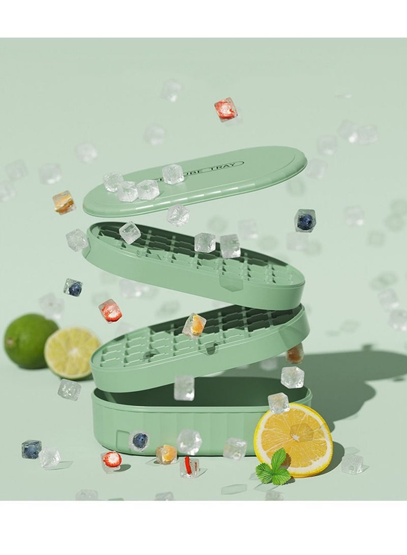 Daigiit Ice Cube Tray /Soft Bottom 72 Grid/Double Layer Set/With Ice Shovel/Green - Image 1