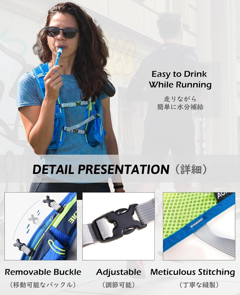 TRIWONDER Hydration Running Vest Backpack, Lightweight Water Pack for Men Women Hydration Backpack for Trail Race, Hiking, Cycling, Climbing, Camping, Jogging, Marathon - Image 4