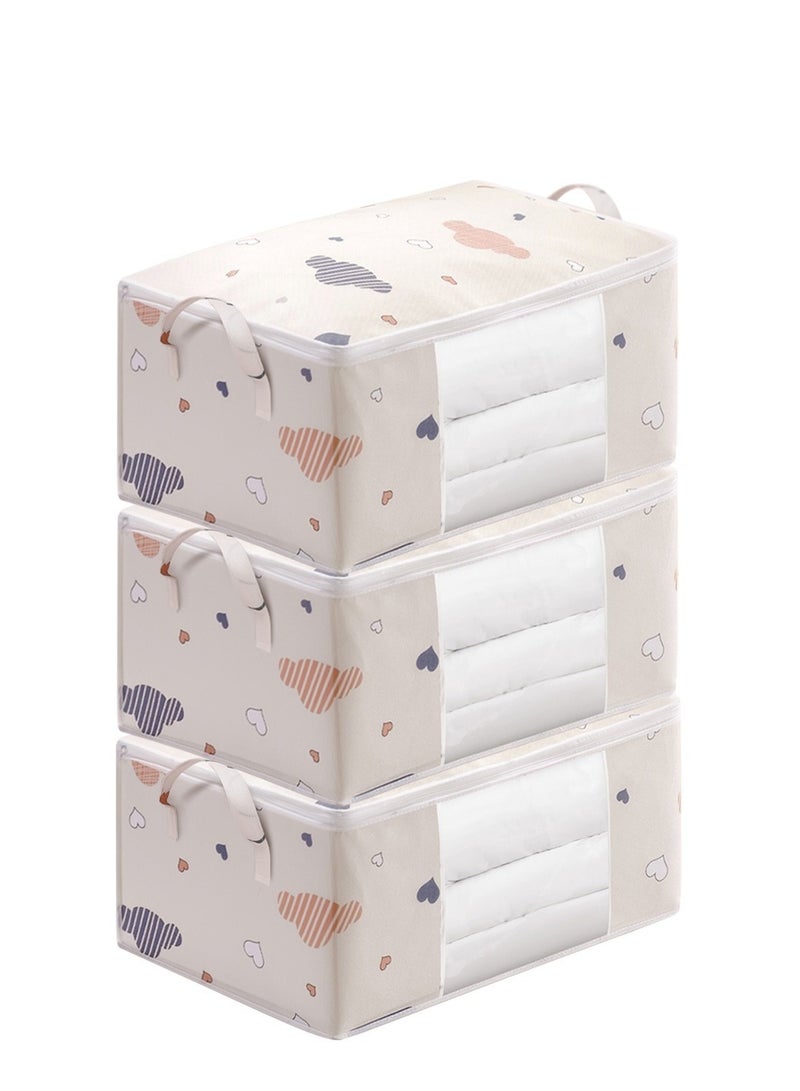 ميكسد 3 مجموعات من الملابس ، وبطانية قابلة للطي حقيبة ، غرفة نوم ، خزانة ، الملابس ، لحاف ، مع غطاء مقبض حاوية - Image 1