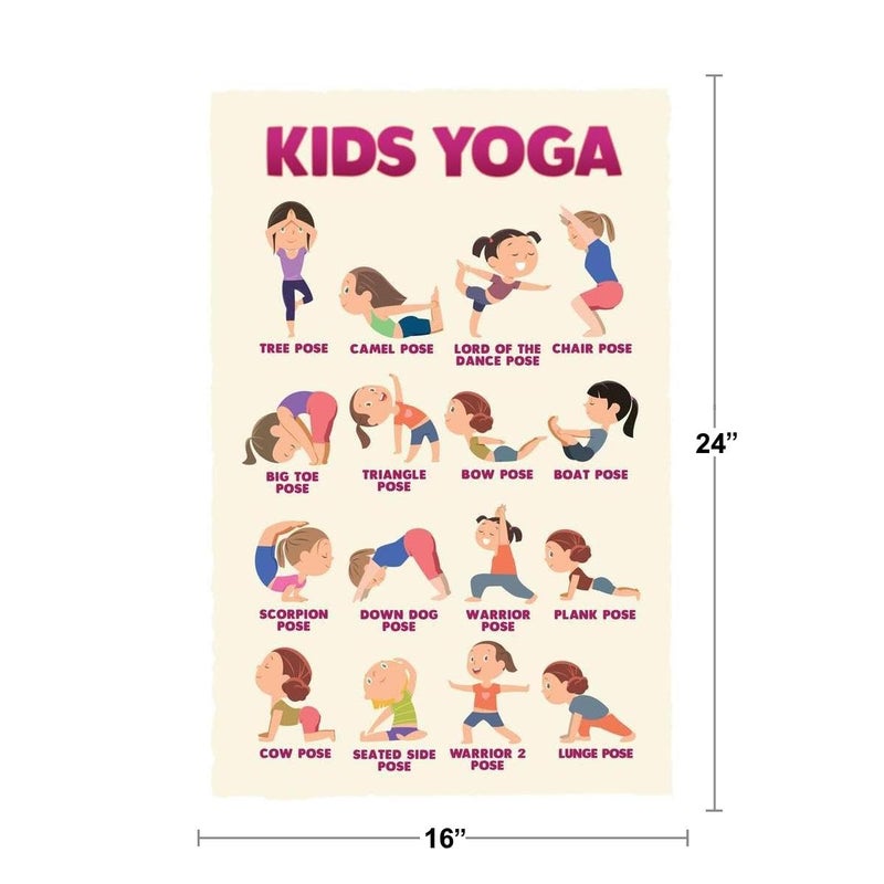 Poster Foundry Kids Yoga Poster Kid Chakra With Poses For Children Exercise Posters Activities Cool Wall Art Print Poster 16x24 - Image 3
