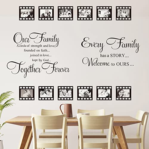 Chinco Family Wall Stickers Contains 12 Pieces of Picture Frames, Every Family Has a Story Wall Decor Our Family is a Circle Decal for Living Room - Image 2