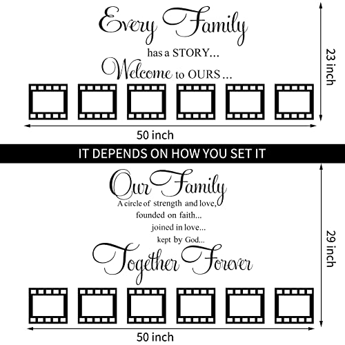 Chinco Family Wall Stickers Contains 12 Pieces of Picture Frames, Every Family Has a Story Wall Decor Our Family is a Circle Decal for Living Room - Image 3
