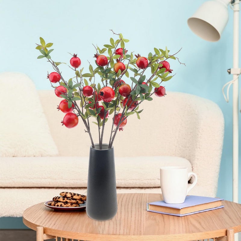 Woration 3PCS Artificial Pomegranate Tree Branches 37.4 inch Fake Vivid Fruit Pomegranate Berries Branches Lifelike Props Vase Home Party Decoration - Image 2
