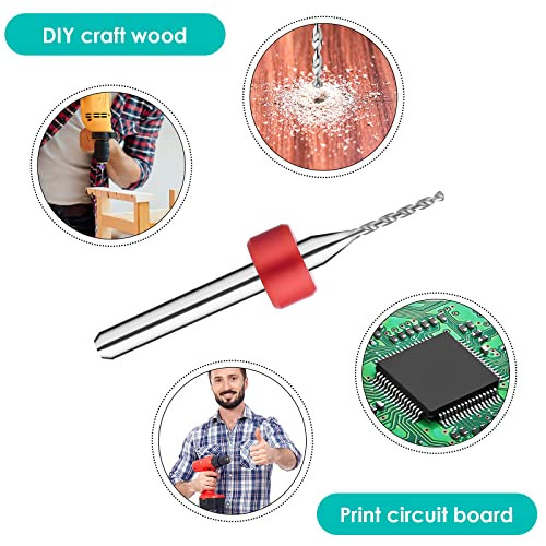 Prasacco 20 Pcs Micro Drill Bit Set Micro Drill Bits Tungsten Steel PCB Print Circuit Board Flute CNC Router Bits Shank for Rough Stone Jewelry Punching Engraving (0.1-1.0 mm) - Image 4