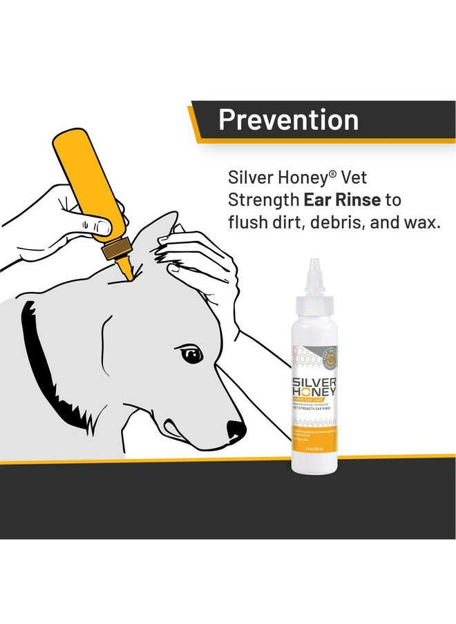 Absorbine - Silver Honey Rapid Ear Care Vet Strength Ear Rinse, 4Oz, Manuka Honey & Microsilver Bg, Safe For Dogs & Cats - Image 1