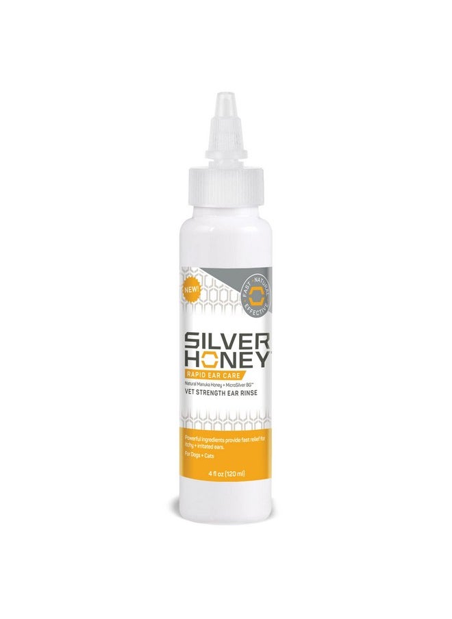Absorbine - Silver Honey Rapid Ear Care Vet Strength Ear Rinse, 4Oz, Manuka Honey & Microsilver Bg, Safe For Dogs & Cats - Image 1